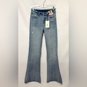 Sincerely Jules High Rise Flare Jeans Bell Bottom Distressed Blue Size 1/25 NWT
